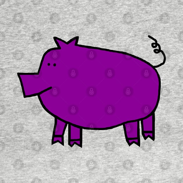 Cute Purple Pig by ellenhenryart